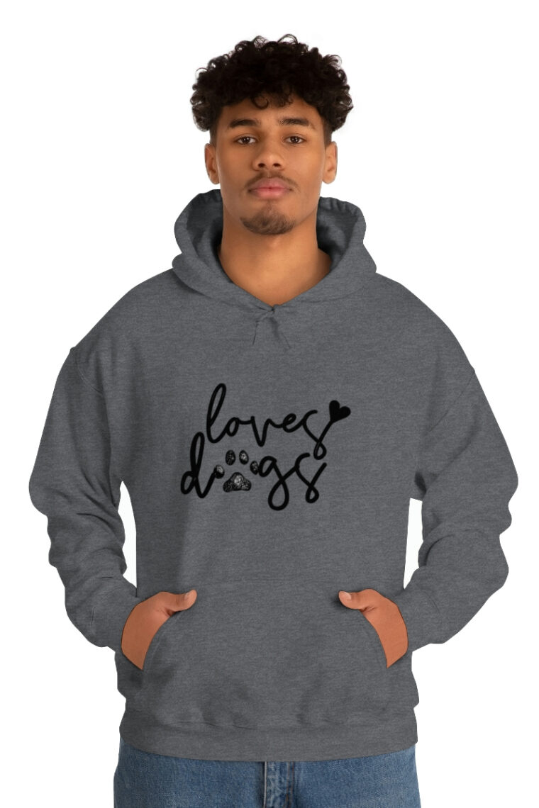 Loves Dogs Black Logo Unisex Heavy Blend™ Hooded Sweatshirt - Image 27