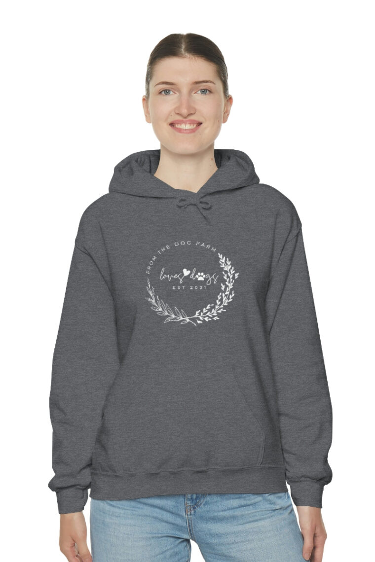 From the Dog Farm White Logo Unisex Heavy Blend™ Hooded Sweatshirt - Image 44