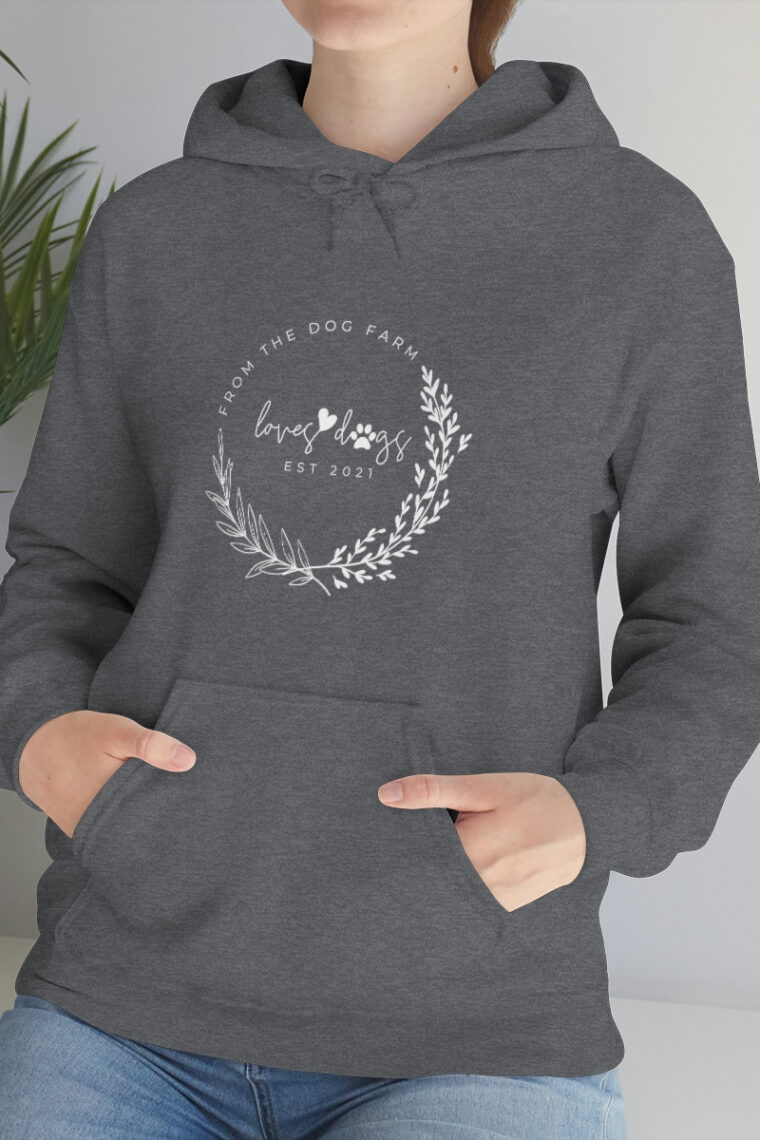 From the Dog Farm White Logo Unisex Heavy Blend™ Hooded Sweatshirt - Image 46