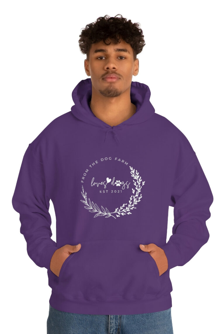 From the Dog Farm White Logo Unisex Heavy Blend™ Hooded Sweatshirt - Image 83