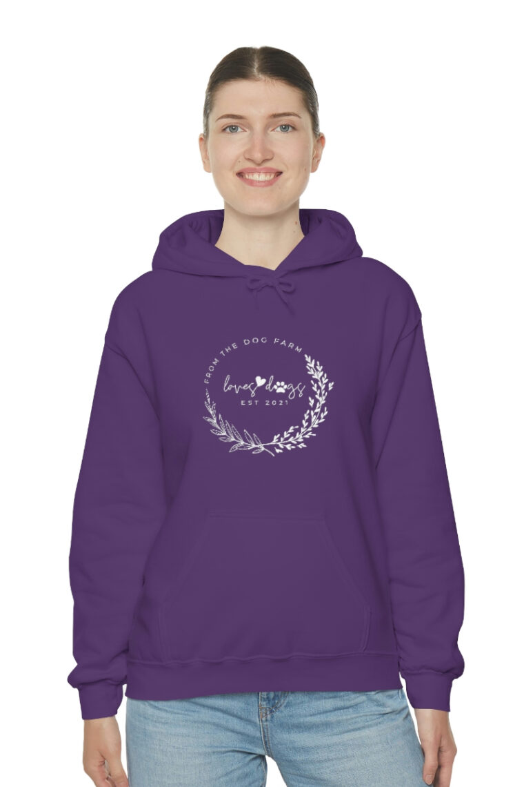 From the Dog Farm White Logo Unisex Heavy Blend™ Hooded Sweatshirt - Image 84