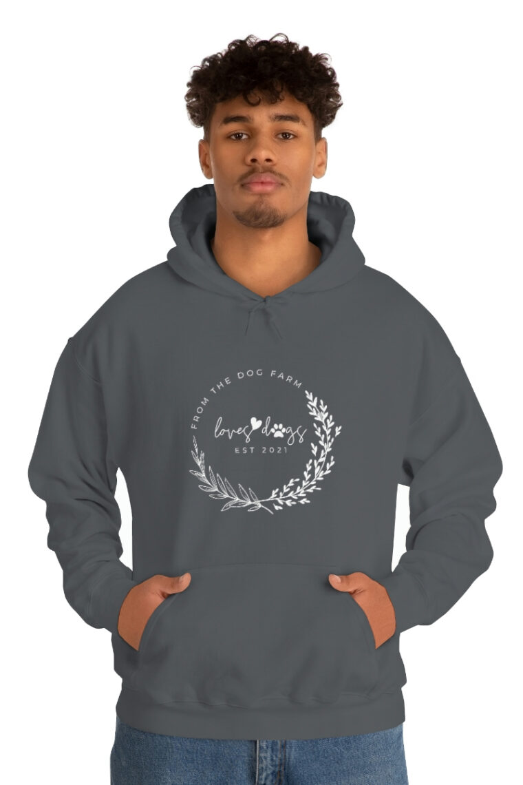 From the Dog Farm White Logo Unisex Heavy Blend™ Hooded Sweatshirt - Image 59