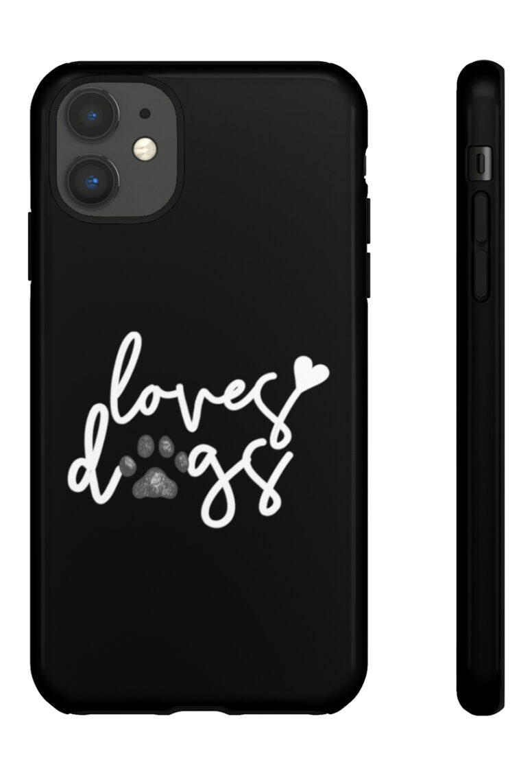 Loves Dogs (black, white logo) Tough Phone Cases - Image 29