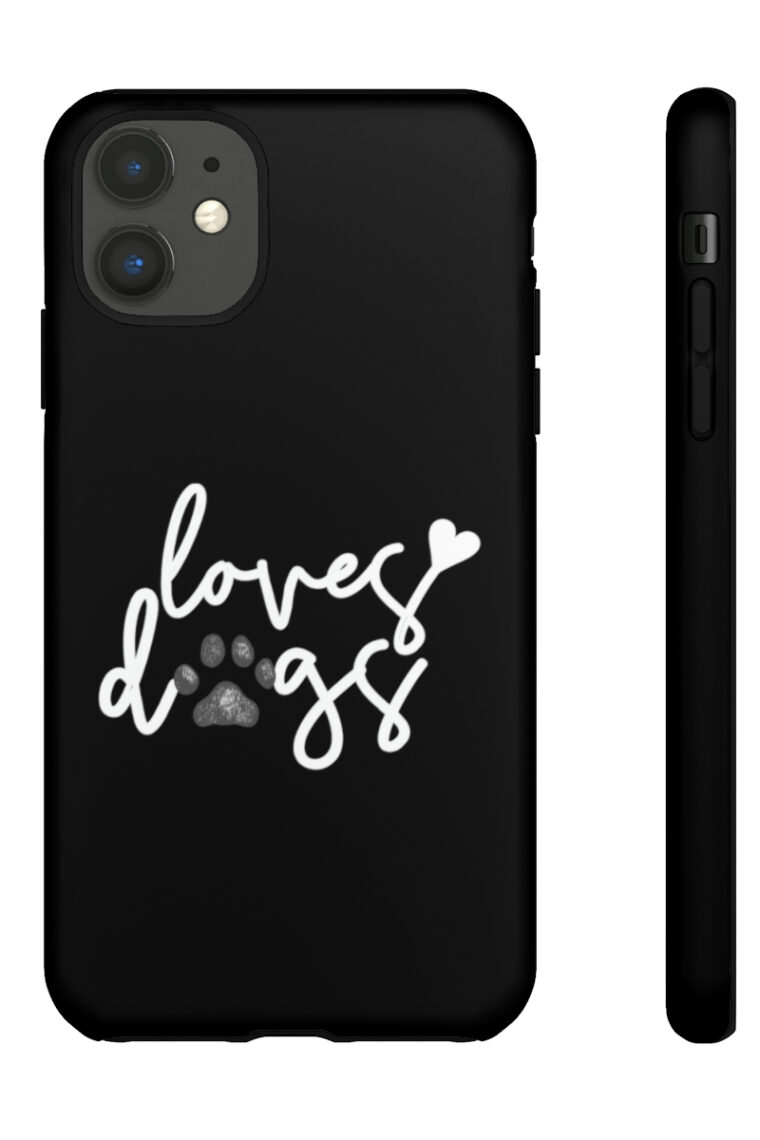 Loves Dogs (black, white logo) Tough Phone Cases - Image 30