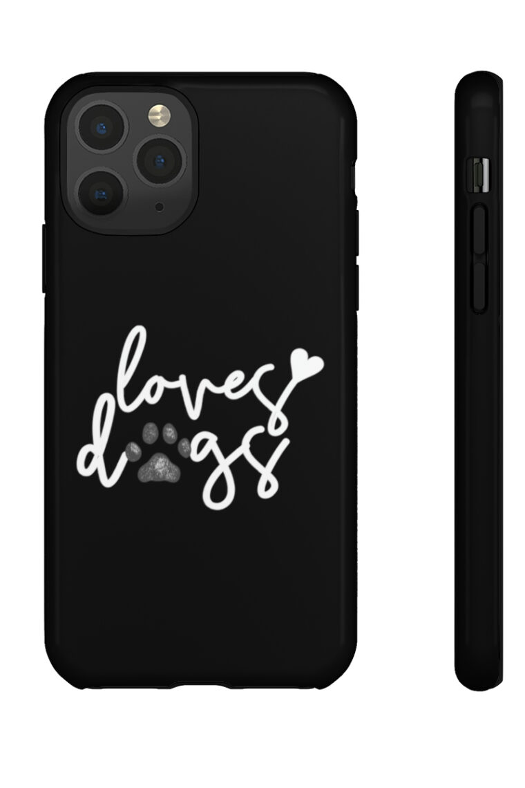 Loves Dogs (black, white logo) Tough Phone Cases - Image 31