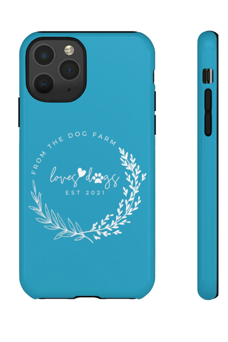 From The Dog Farm (turquoise, white logo) Tough Phone Cases - Image 31