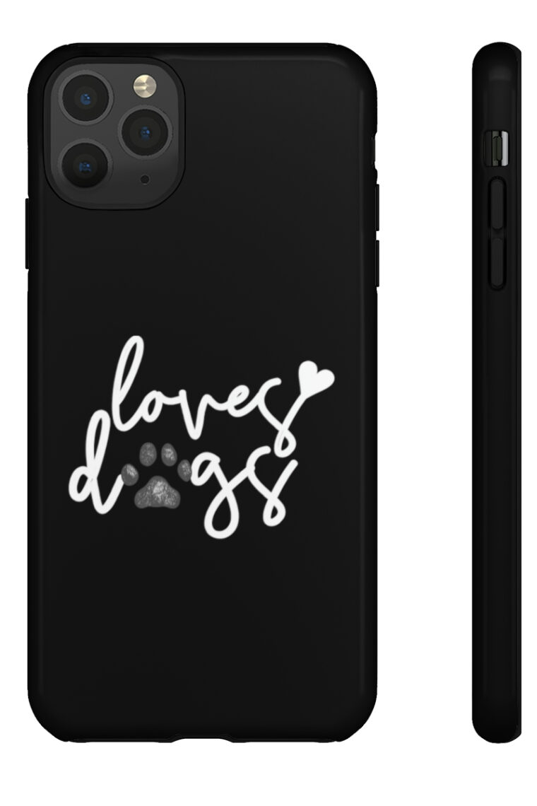 Loves Dogs (black, white logo) Tough Phone Cases - Image 33