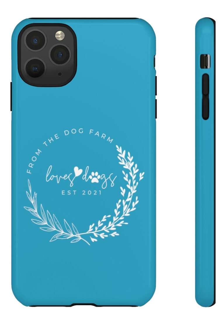 From The Dog Farm (turquoise, white logo) Tough Phone Cases - Image 33