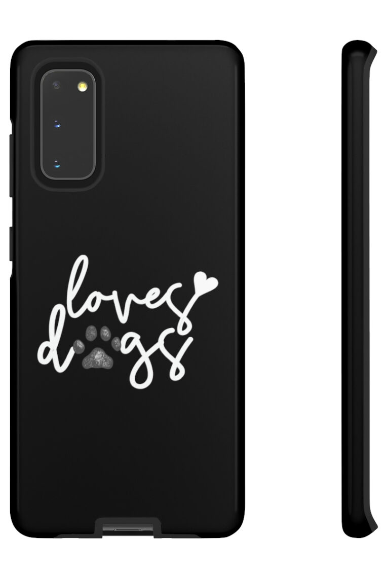 Loves Dogs (black, white logo) Tough Phone Cases - Image 47