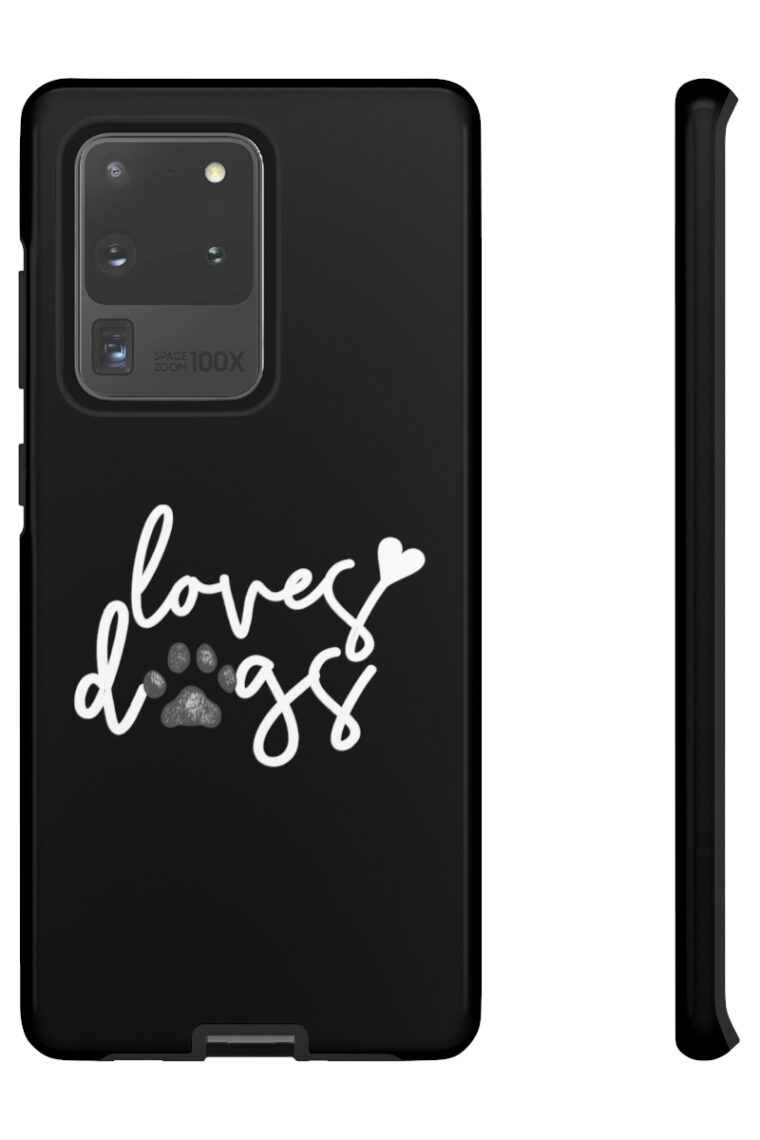 Loves Dogs (black, white logo) Tough Phone Cases - Image 55