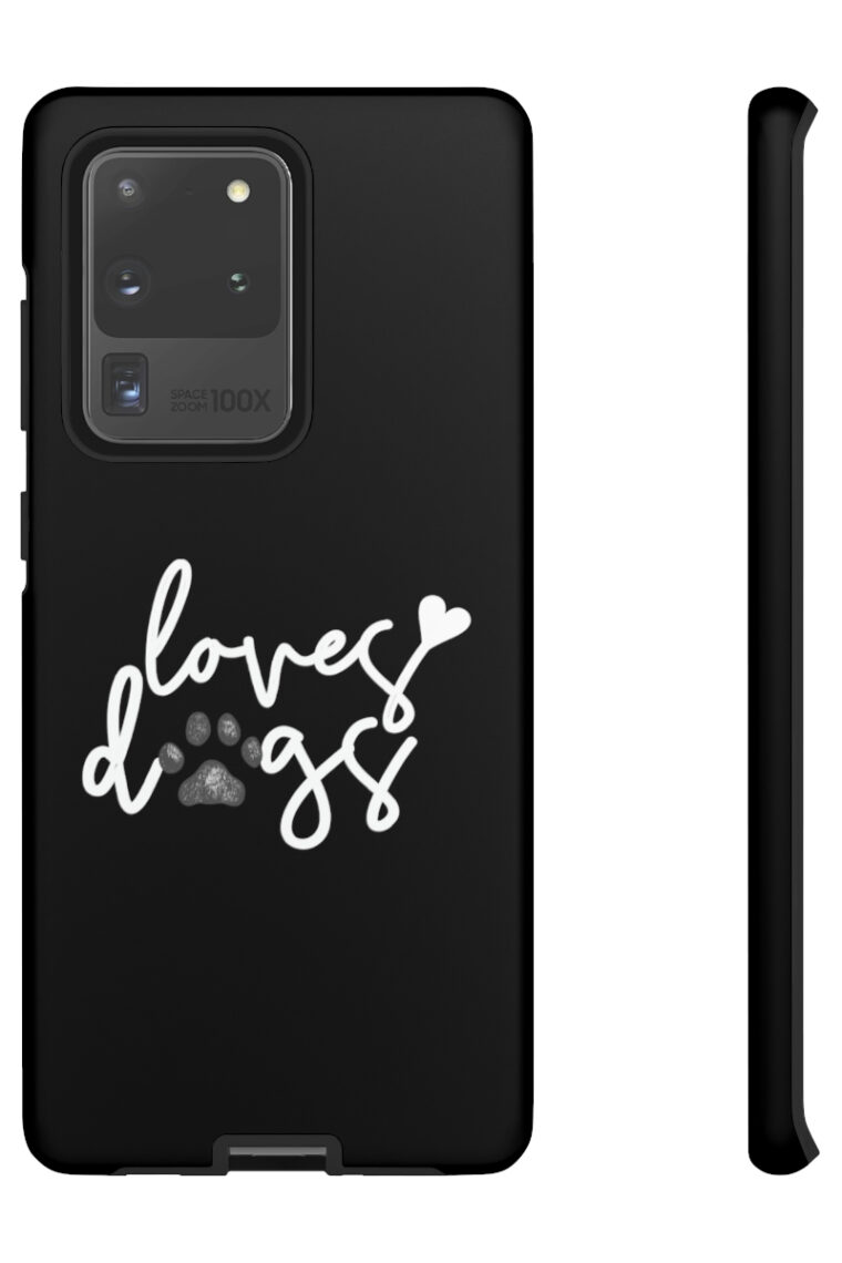 Loves Dogs (black, white logo) Tough Phone Cases - Image 56