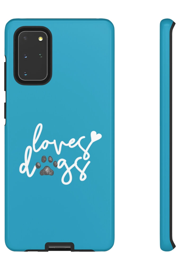 Loves Dogs (turquoise, white logo) Tough Phone Cases - Image 53