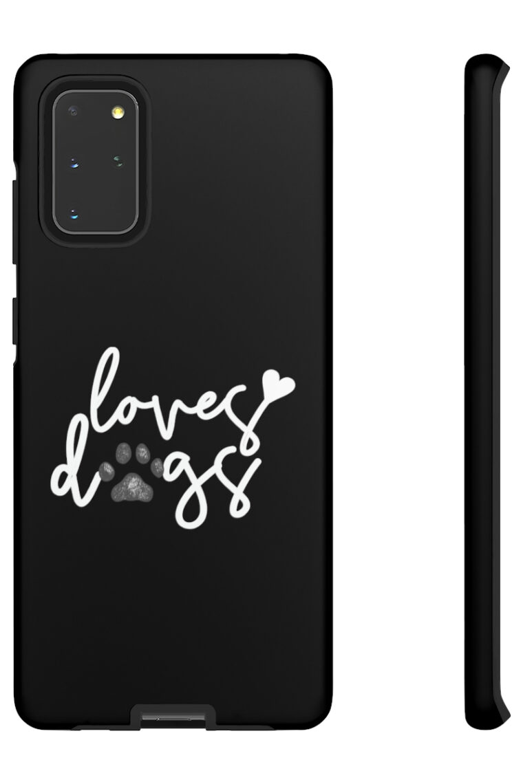 Loves Dogs (black, white logo) Tough Phone Cases - Image 54