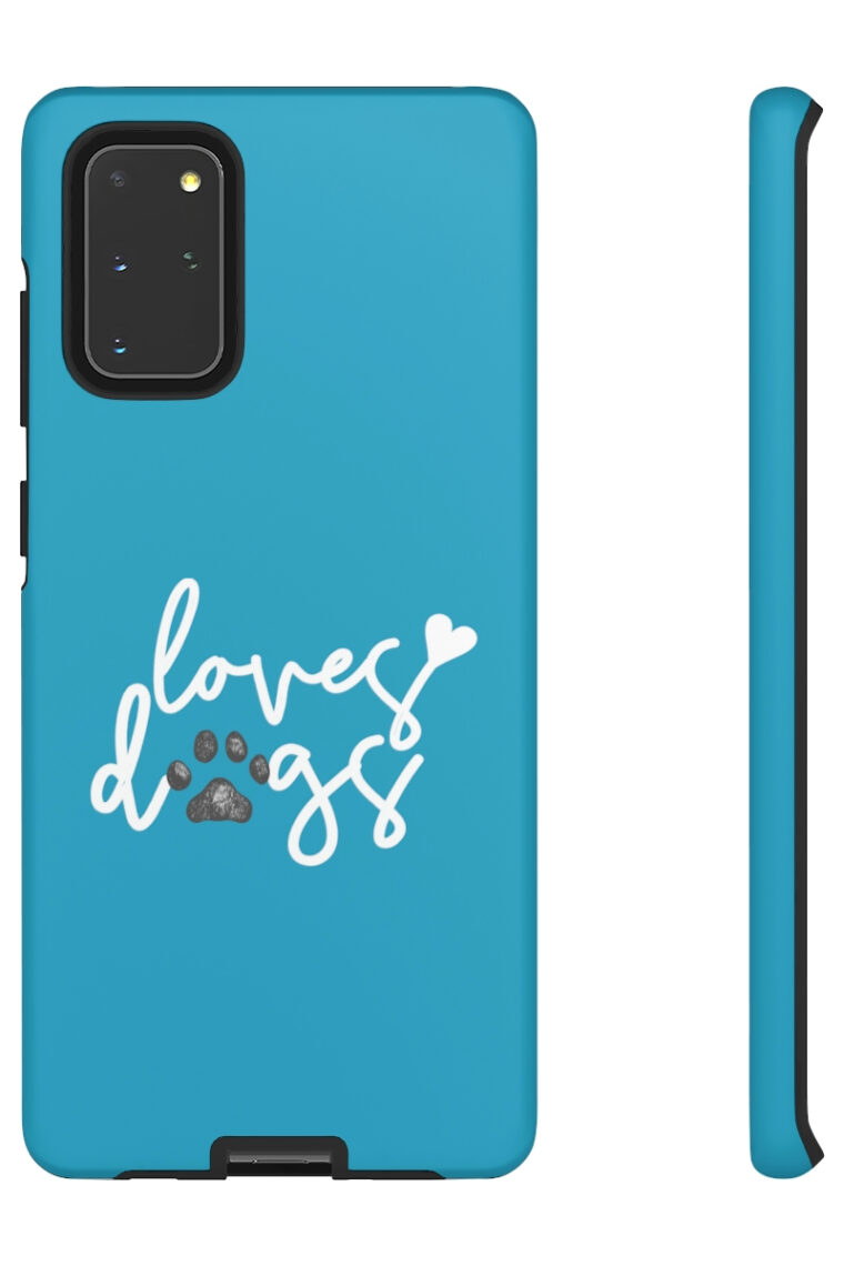 Loves Dogs (turquoise, white logo) Tough Phone Cases - Image 54