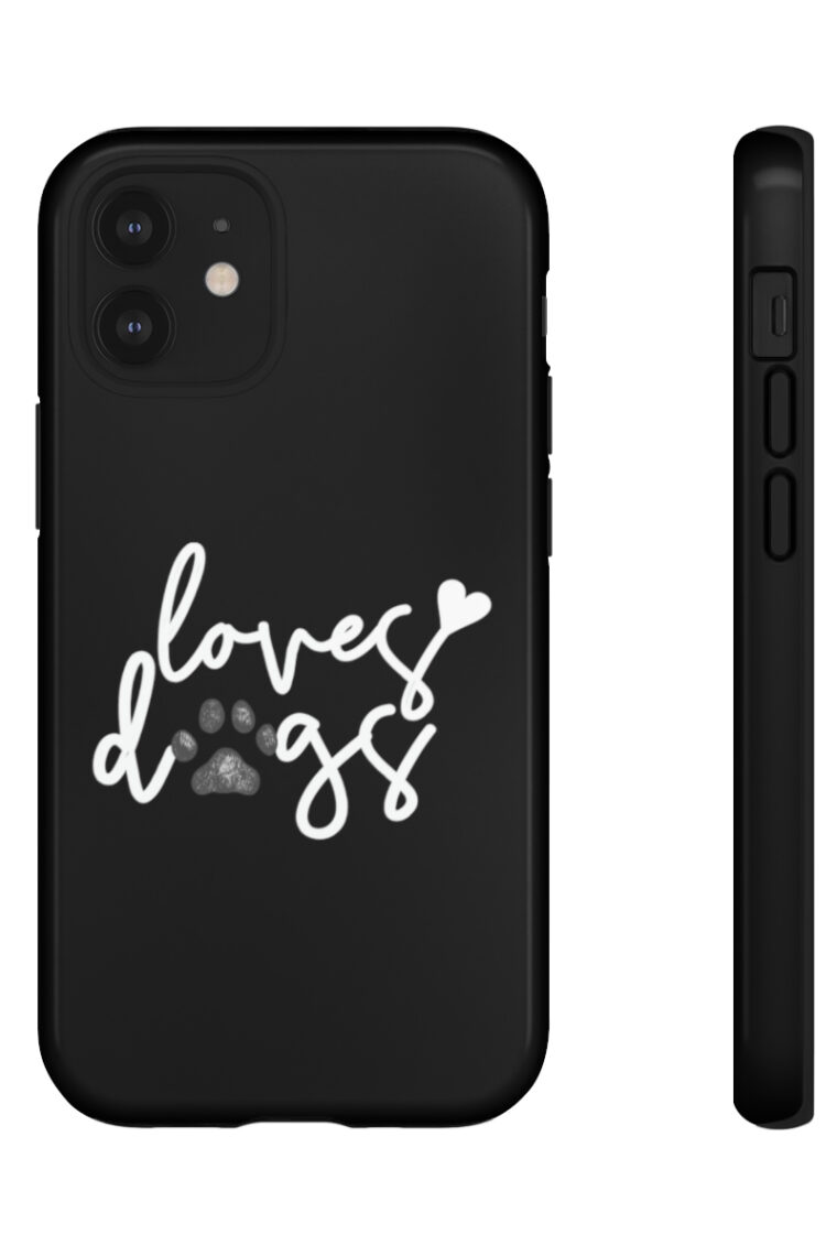 Loves Dogs (black, white logo) Tough Phone Cases - Image 23