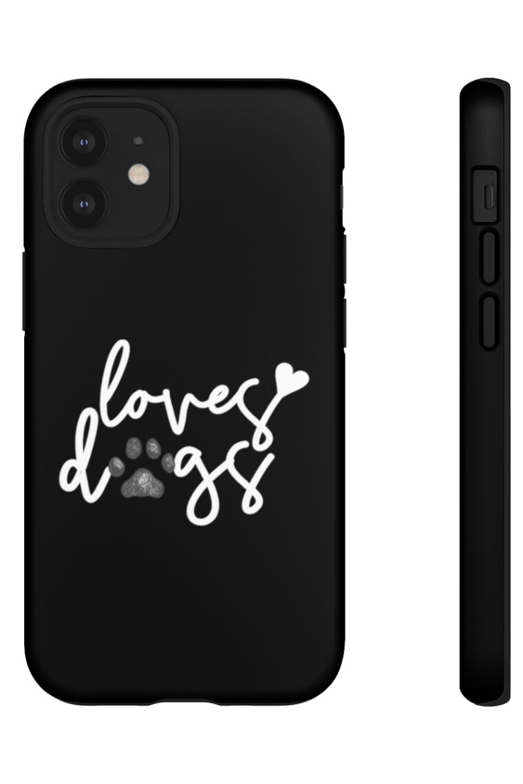 Loves Dogs (black, white logo) Tough Phone Cases - Image 24