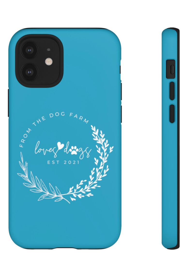 From The Dog Farm (turquoise, white logo) Tough Phone Cases - Image 24