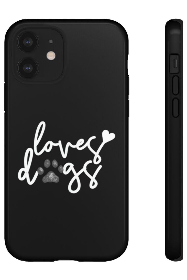 Loves Dogs (black, white logo) Tough Phone Cases - Image 21