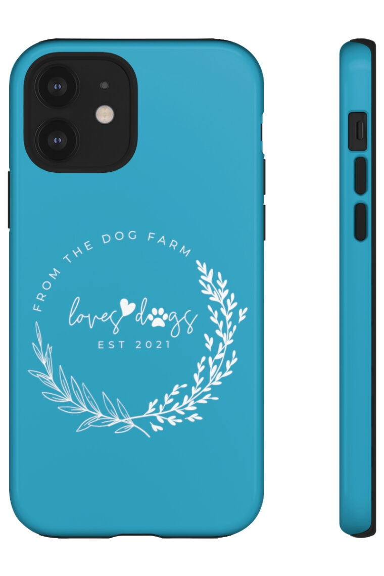 From The Dog Farm (turquoise, white logo) Tough Phone Cases - Image 21