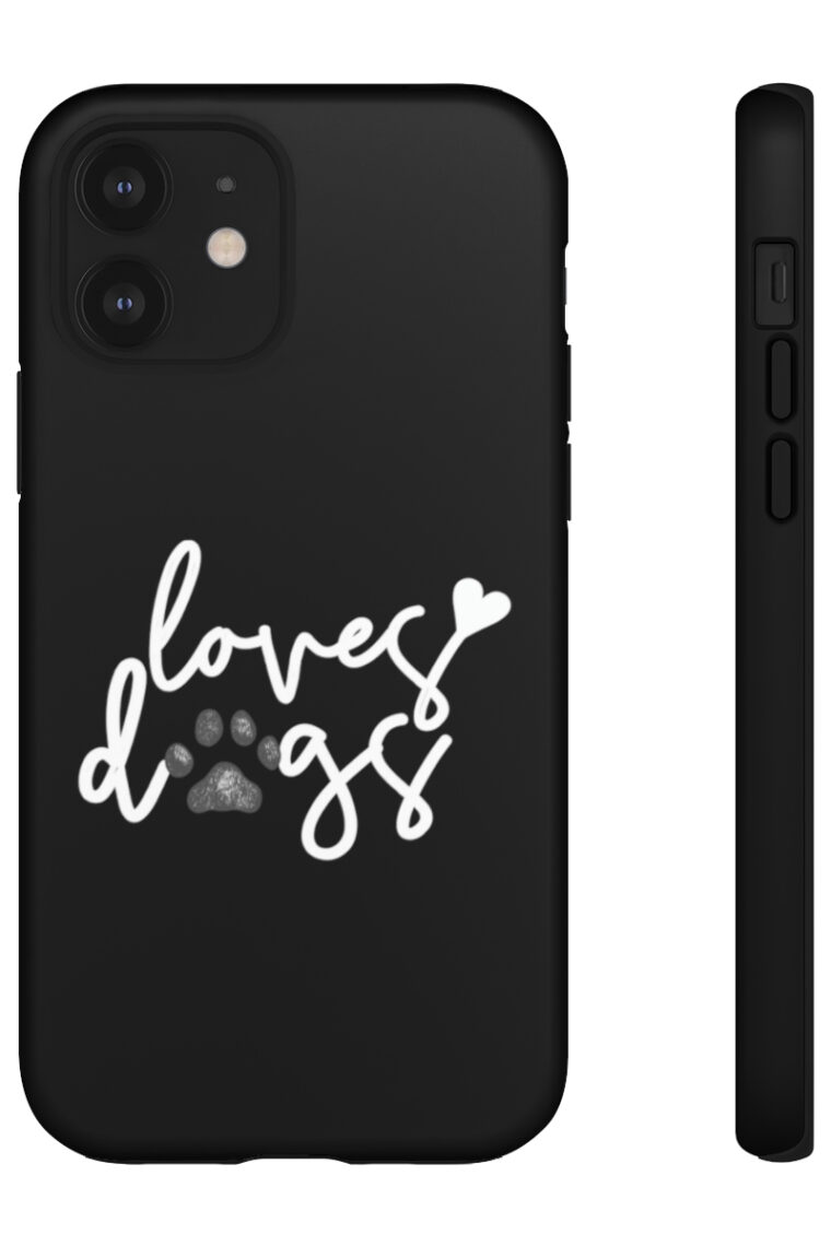 Loves Dogs (black, white logo) Tough Phone Cases - Image 22