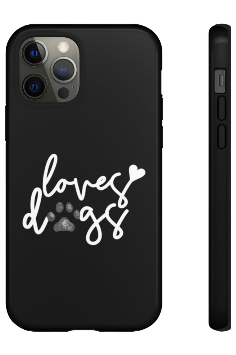 Loves Dogs (black, white logo) Tough Phone Cases - Image 25