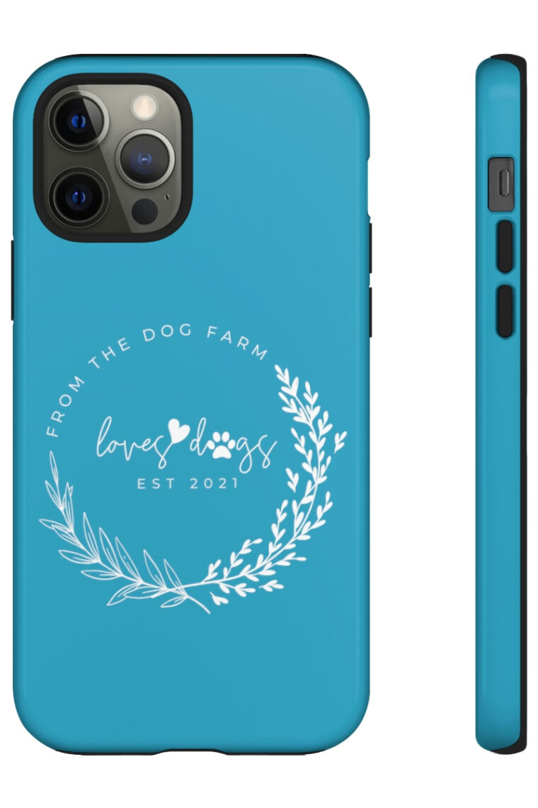 From The Dog Farm (turquoise, white logo) Tough Phone Cases - Image 25