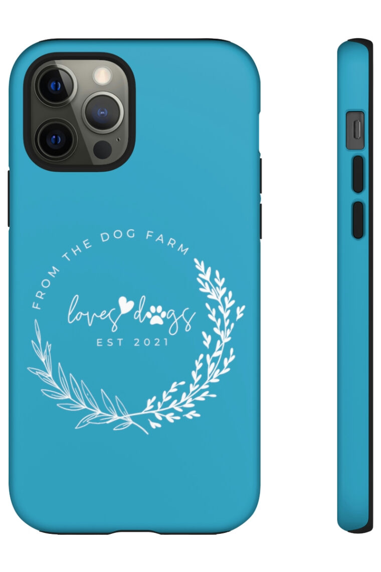 From The Dog Farm (turquoise, white logo) Tough Phone Cases - Image 26