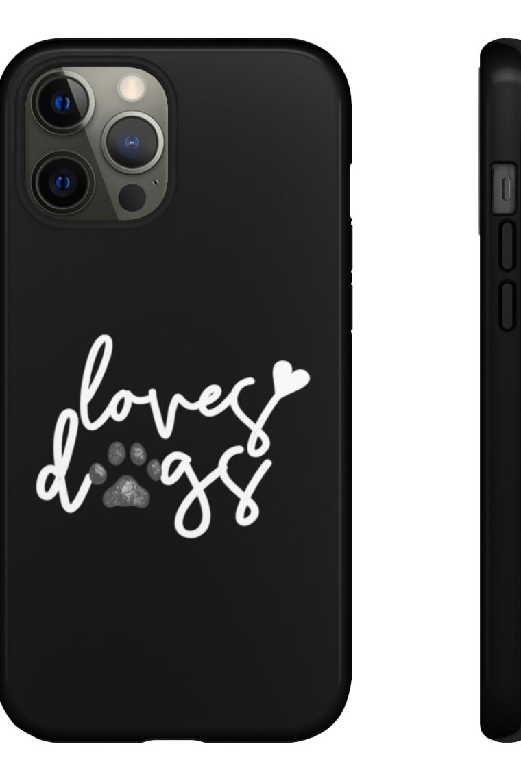 Loves Dogs (black, white logo) Tough Phone Cases - Image 27