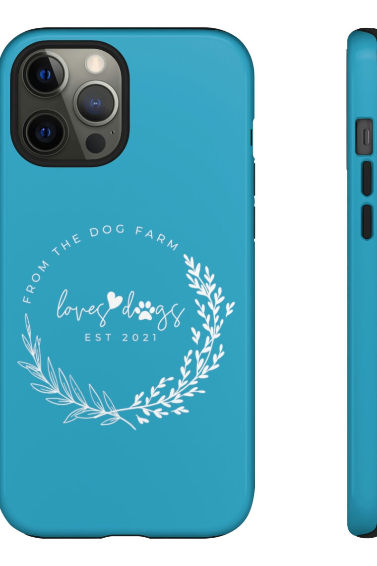 From The Dog Farm (turquoise, white logo) Tough Phone Cases - Image 27