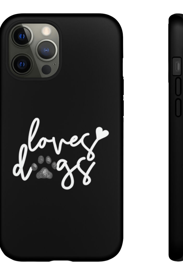 Loves Dogs (black, white logo) Tough Phone Cases - Image 28