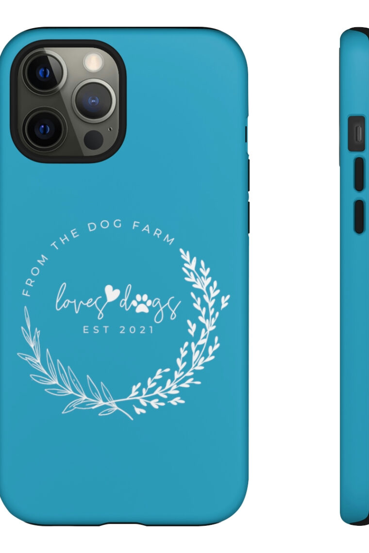 From The Dog Farm (turquoise, white logo) Tough Phone Cases - Image 28