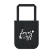 Loves Dogs (white logo) Organic Canvas Tote Bag - Image 5