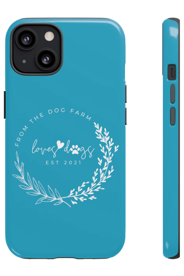 From The Dog Farm (turquoise, white logo) Tough Phone Cases - Image 7