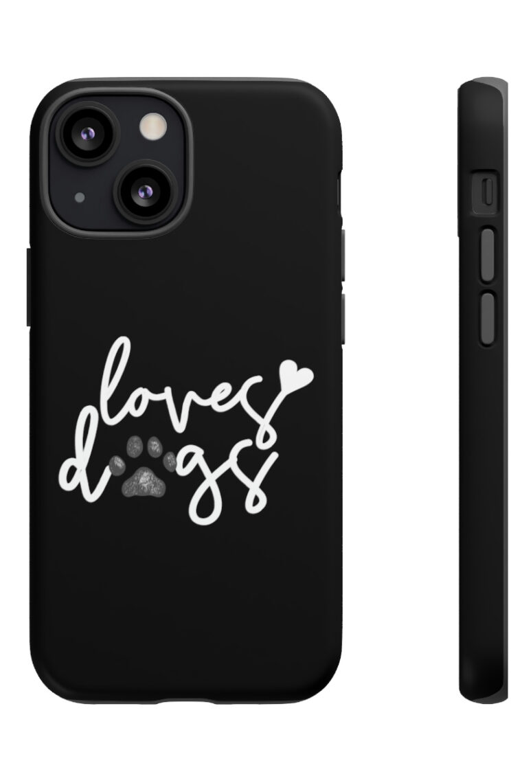 Loves Dogs (black, white logo) Tough Phone Cases - Image 11