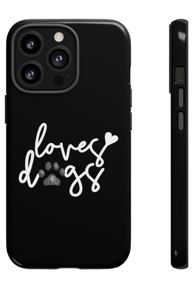 Loves Dogs (black, white logo) Tough Phone Cases - Image 13