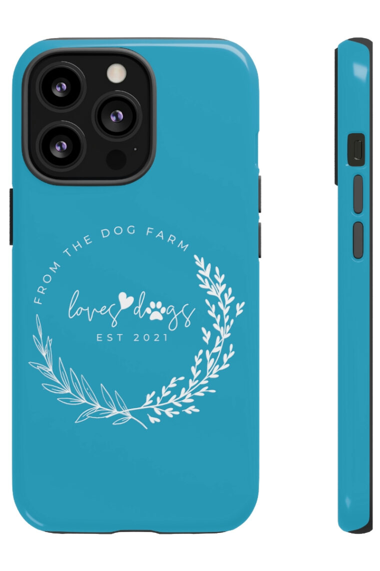 From The Dog Farm (turquoise, white logo) Tough Phone Cases - Image 13