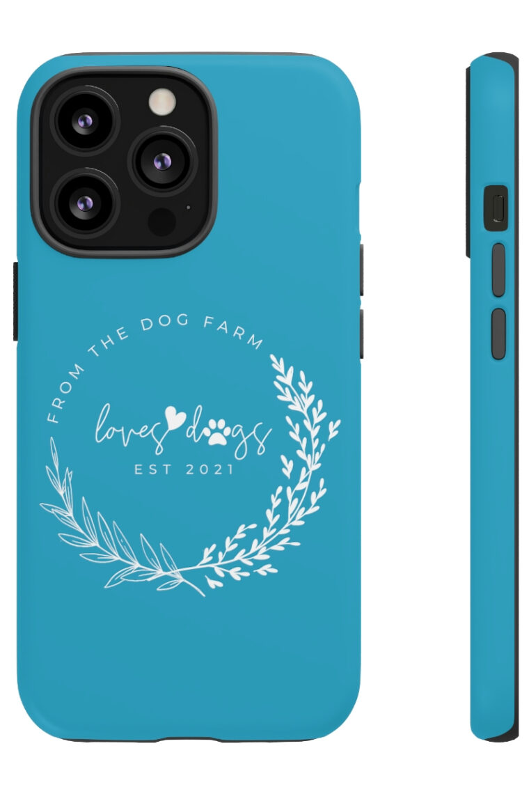 From The Dog Farm (turquoise, white logo) Tough Phone Cases - Image 15