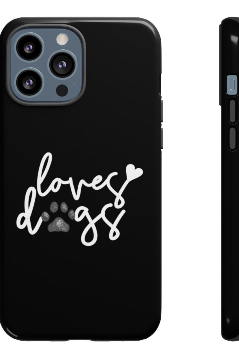 Loves Dogs (black, white logo) Tough Phone Cases - Image 17