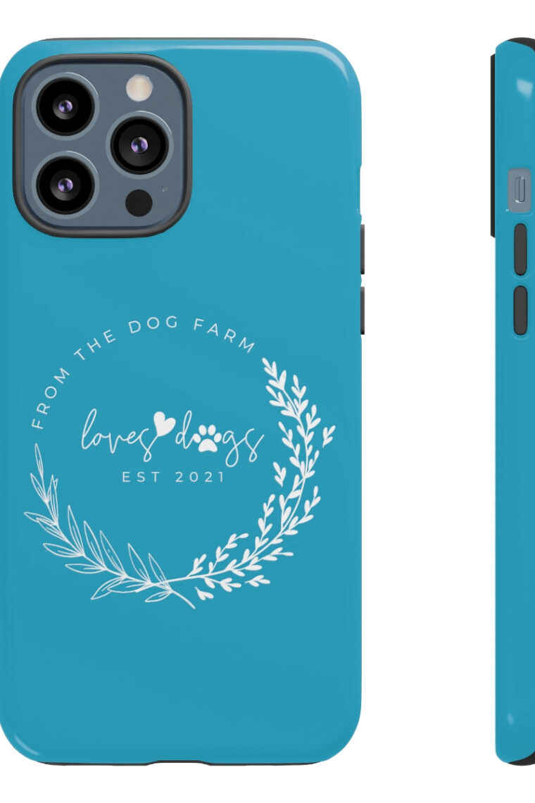 From The Dog Farm (turquoise, white logo) Tough Phone Cases - Image 17