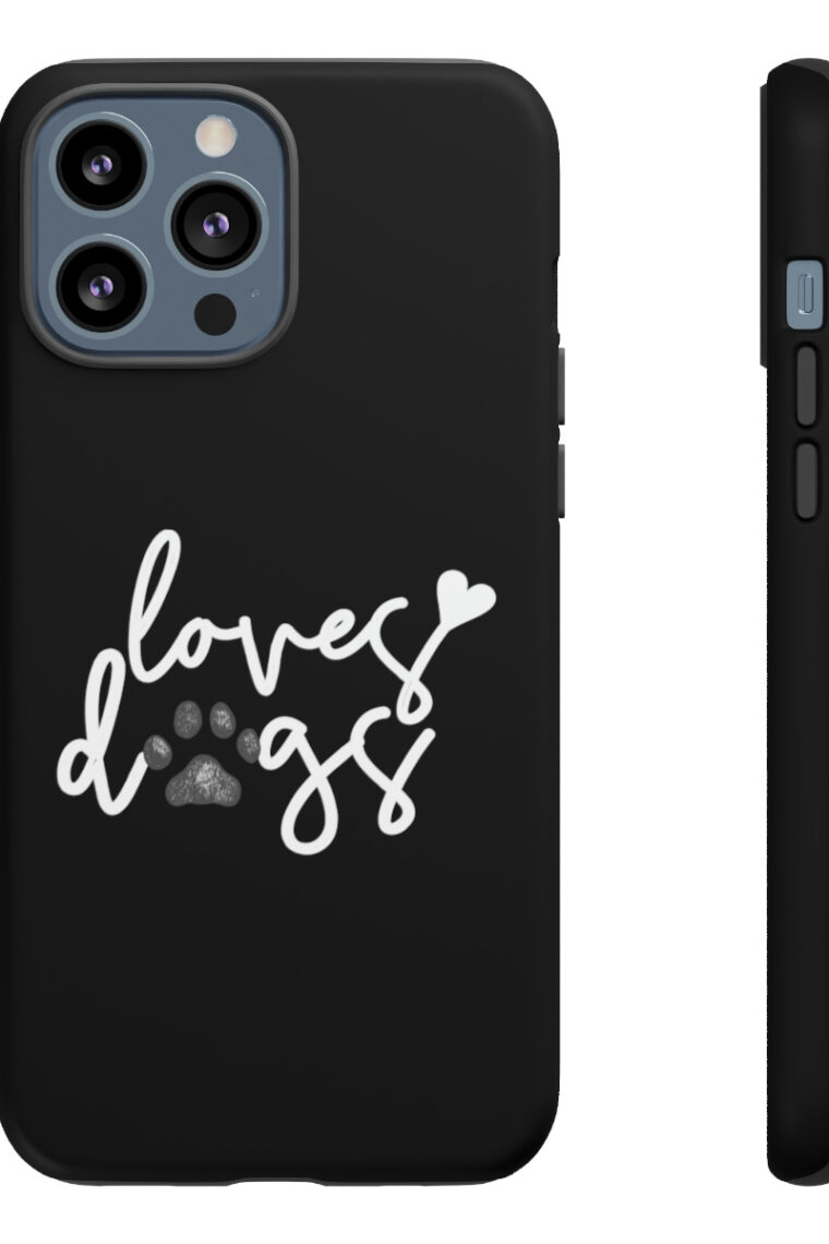 Loves Dogs (black, white logo) Tough Phone Cases - Image 19