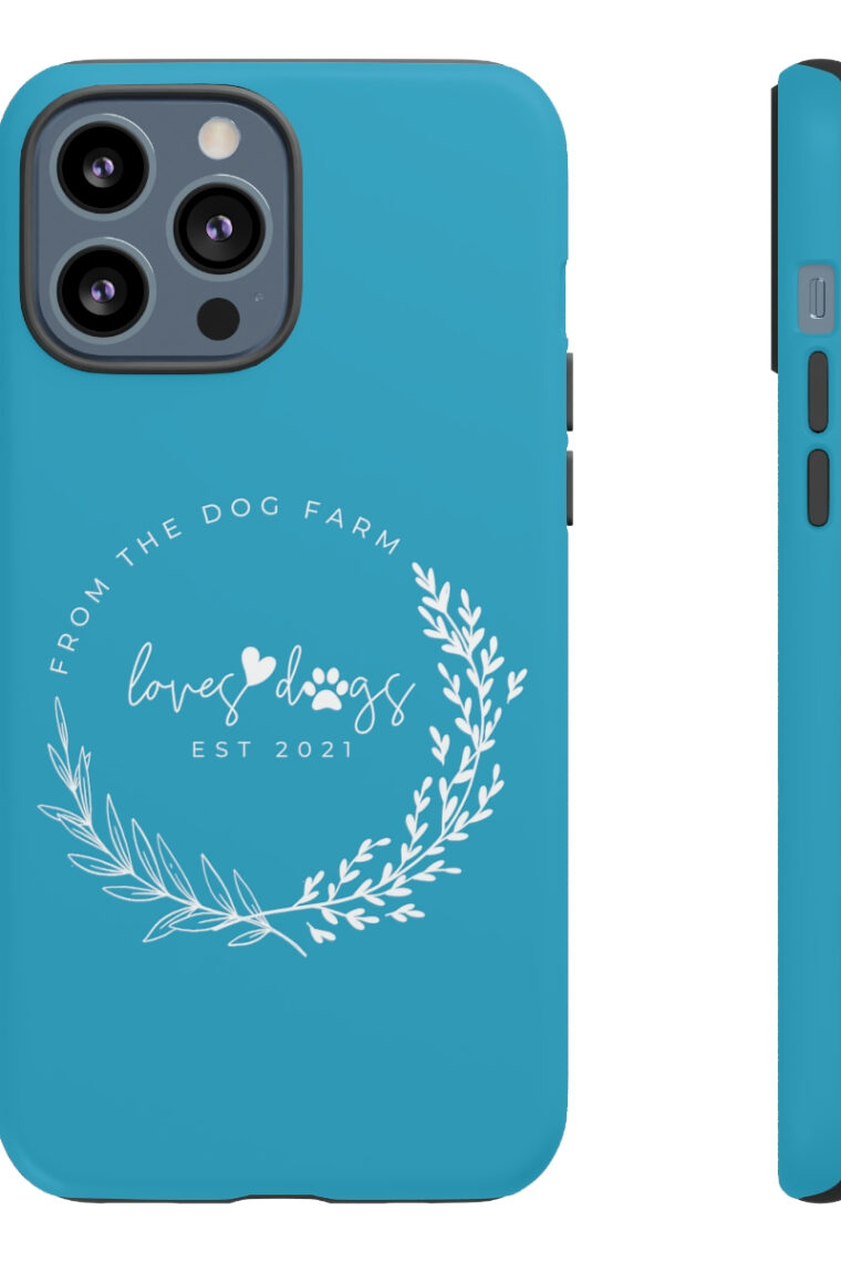 From The Dog Farm (turquoise, white logo) Tough Phone Cases - Image 19