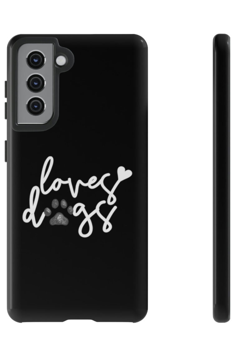 Loves Dogs (black, white logo) Tough Phone Cases - Image 35