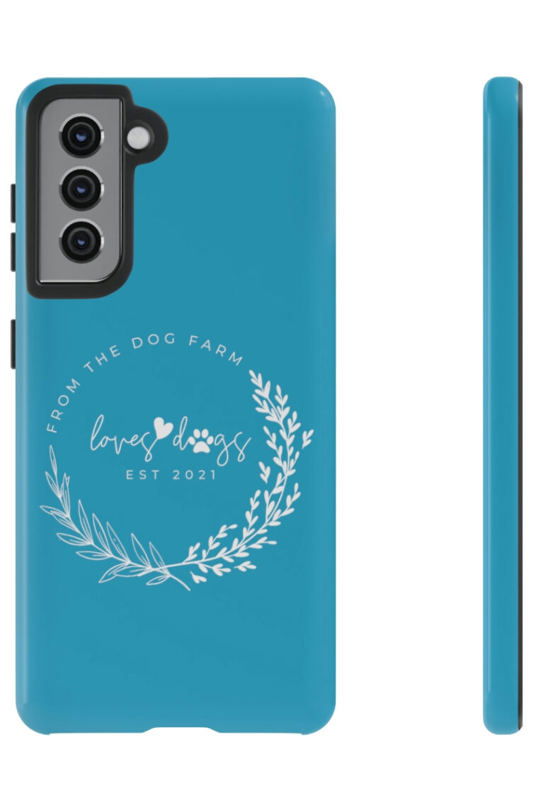 From The Dog Farm (turquoise, white logo) Tough Phone Cases - Image 35