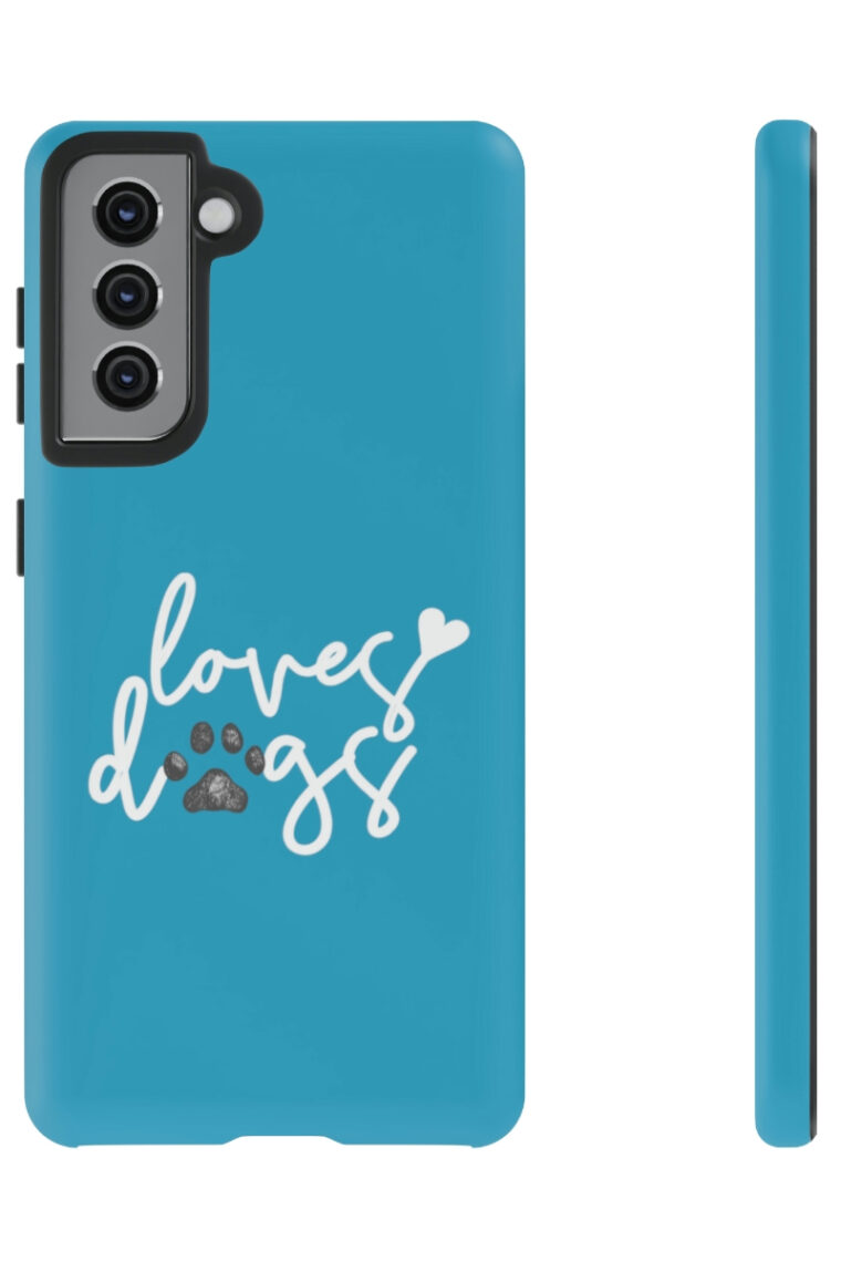 Loves Dogs (turquoise, white logo) Tough Phone Cases - Image 37