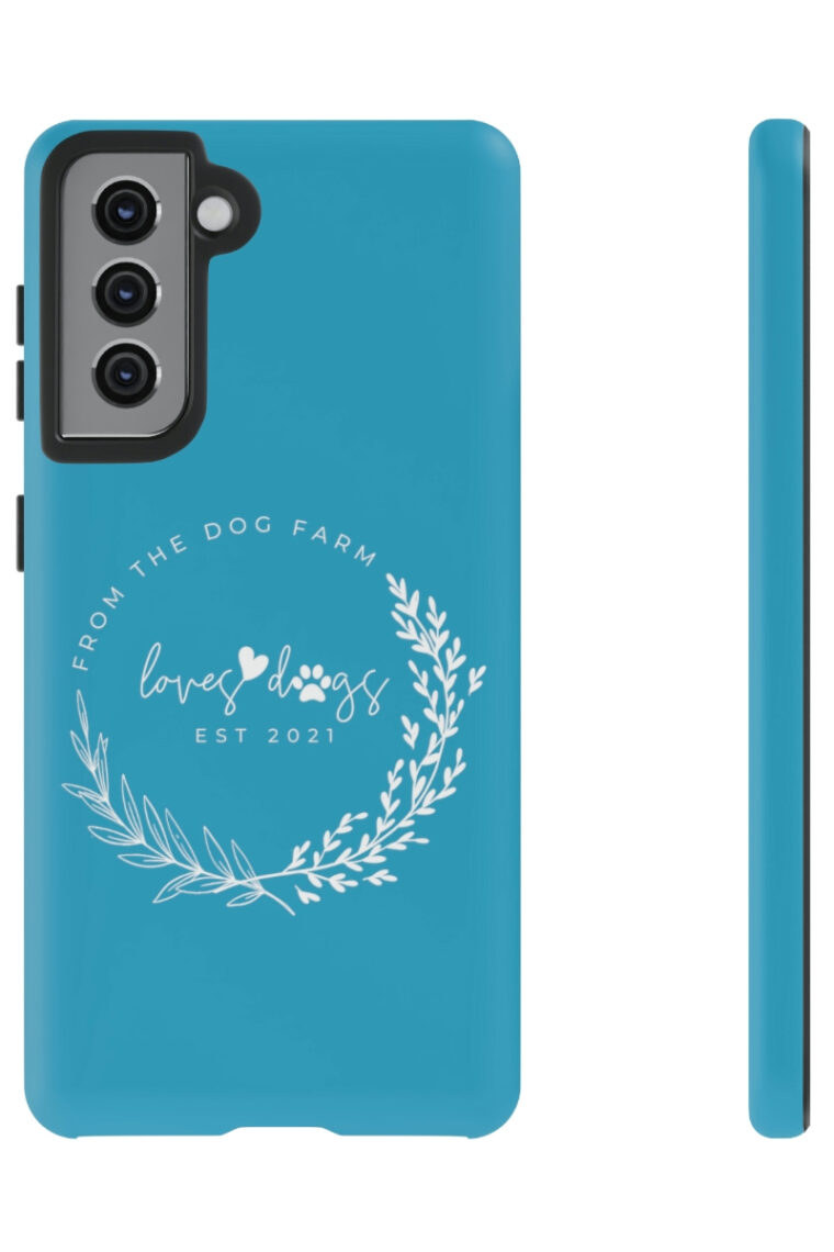 From The Dog Farm (turquoise, white logo) Tough Phone Cases - Image 37