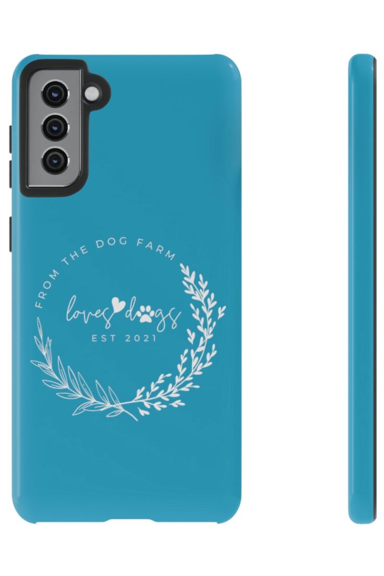 From The Dog Farm (turquoise, white logo) Tough Phone Cases - Image 39