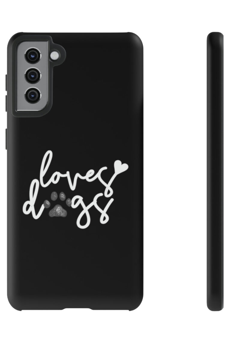 Loves Dogs (black, white logo) Tough Phone Cases - Image 41