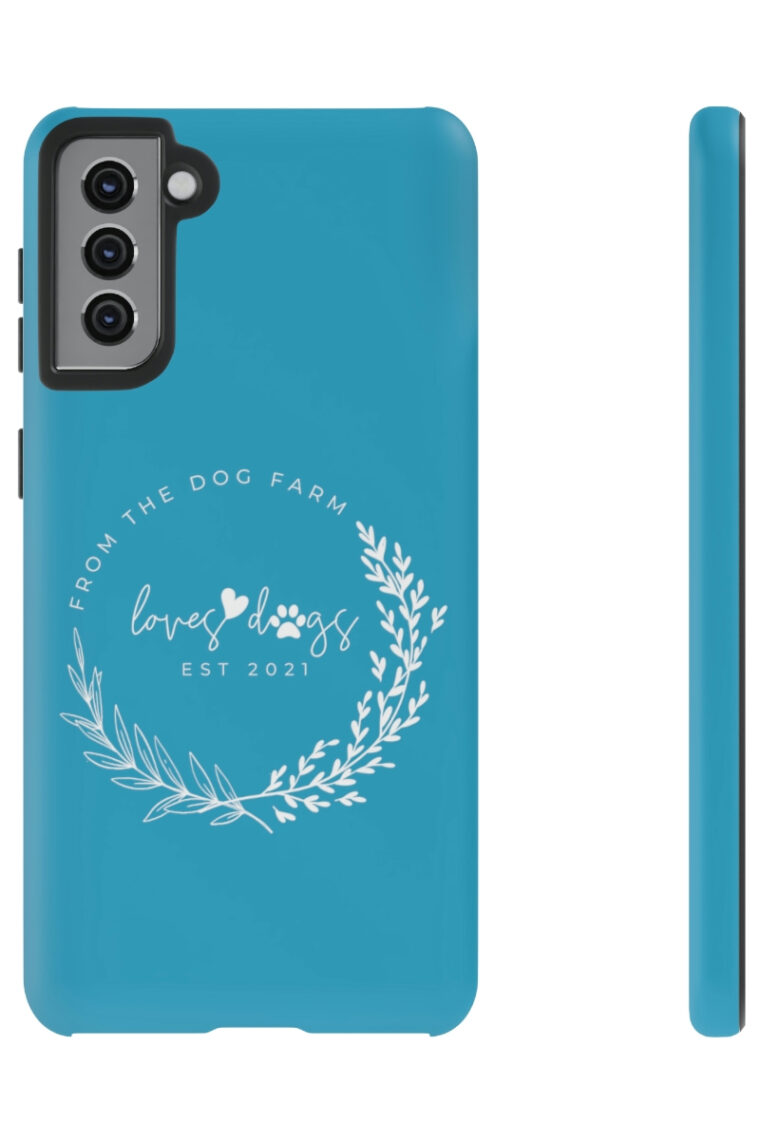 From The Dog Farm (turquoise, white logo) Tough Phone Cases - Image 41