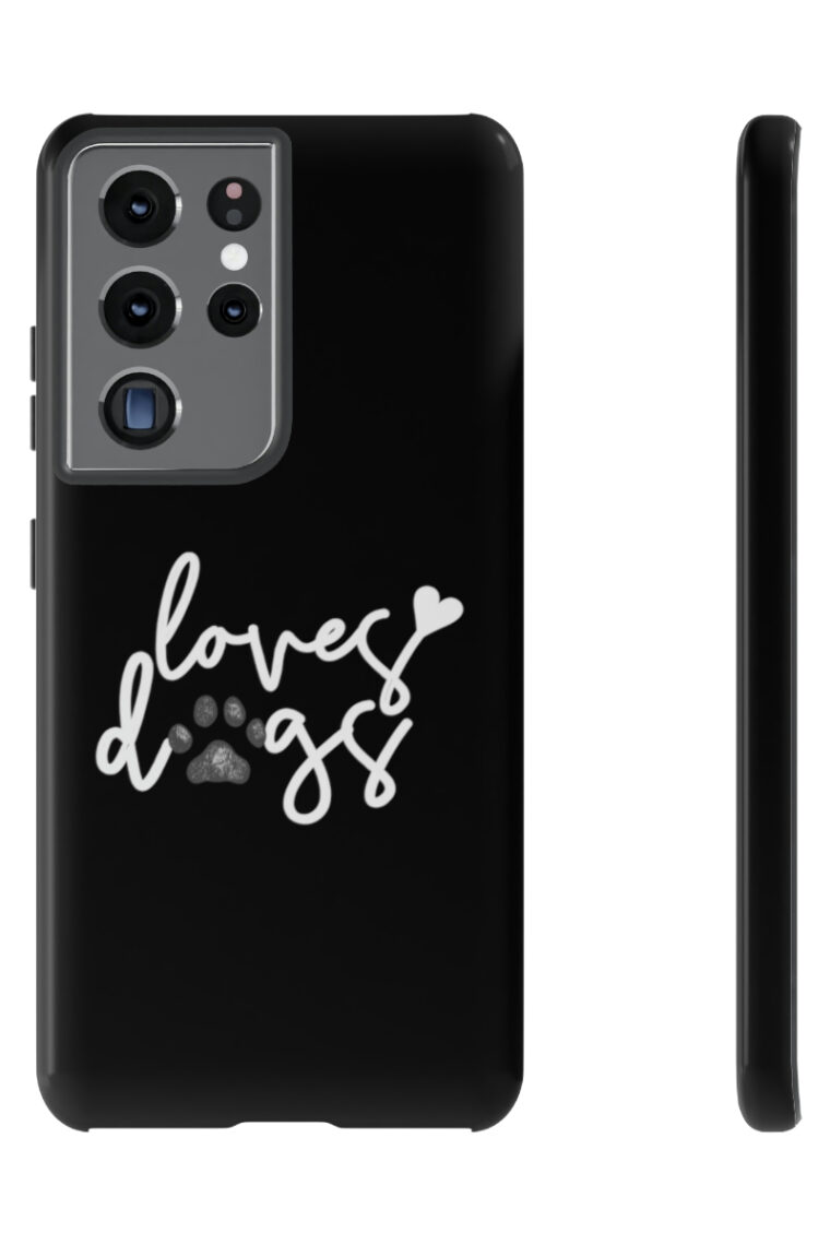 Loves Dogs (black, white logo) Tough Phone Cases - Image 43