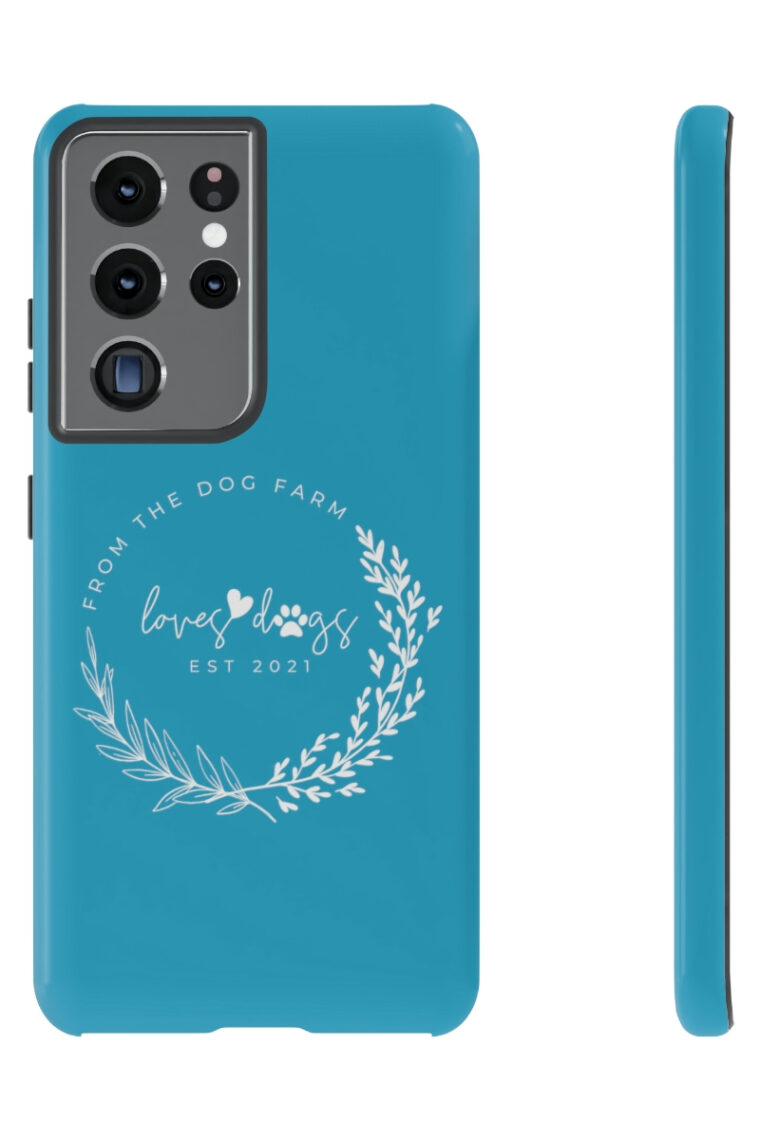 From The Dog Farm (turquoise, white logo) Tough Phone Cases - Image 43